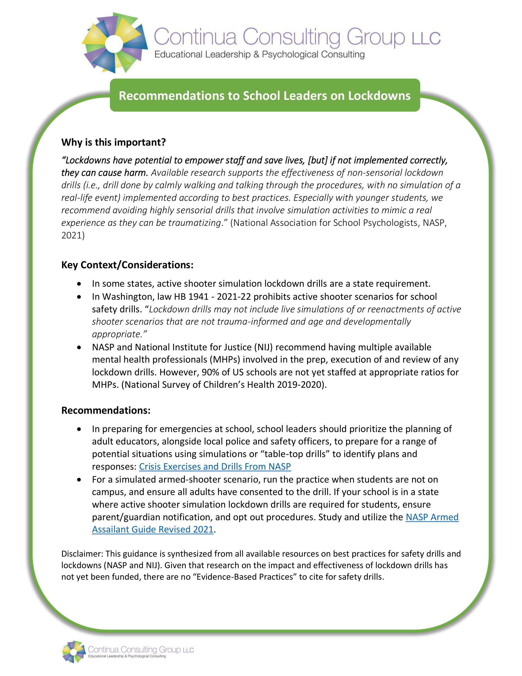 Lockdown procedure guidance. Gun violence. Washington state lockdown. Guidance to school leaders on lockdowns.